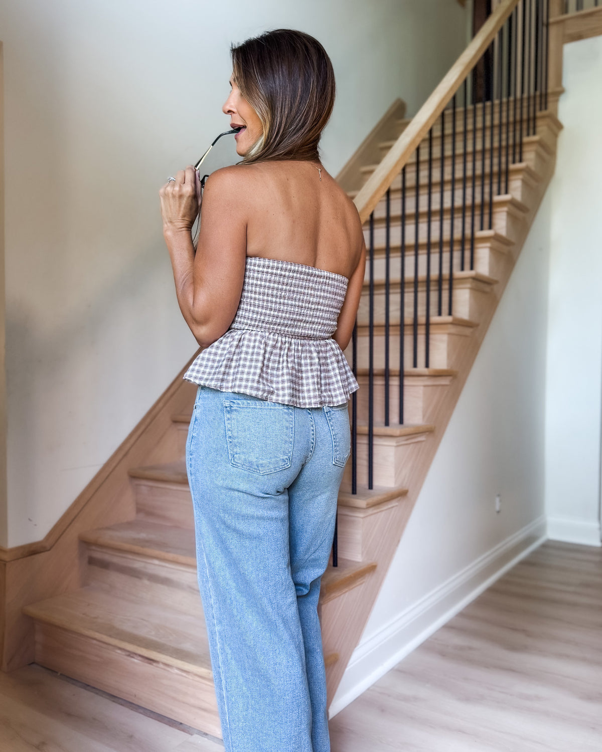 Bridget Brown Smocked Tube Top