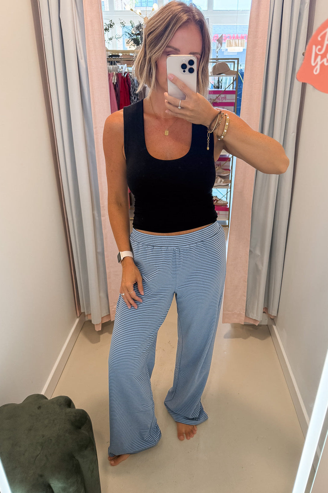 Levi Dusty Blue Striped Pants
