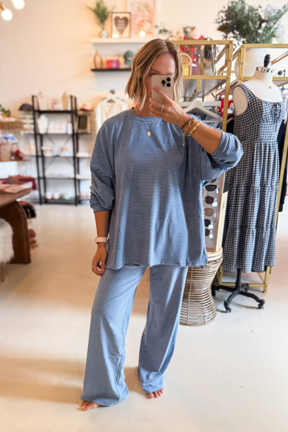 Levi Dusty Blue Striped Top