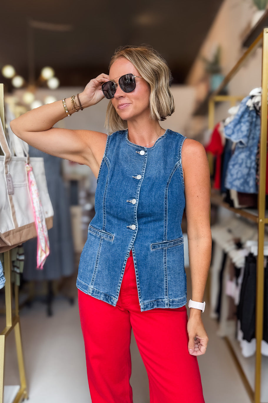 Whitney Dark Wash Denim Vest