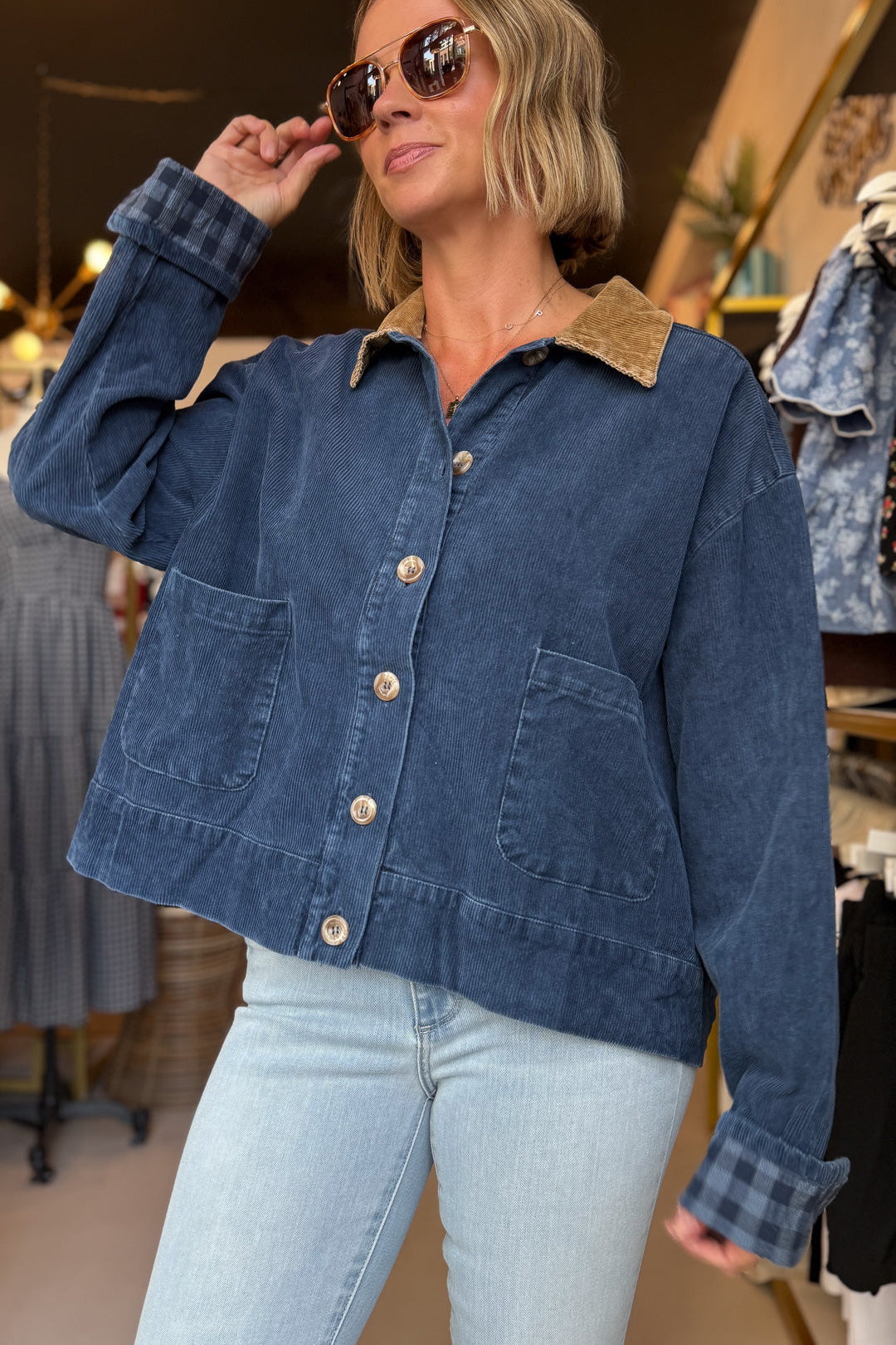 Blue Corduroy Barn Jacket
