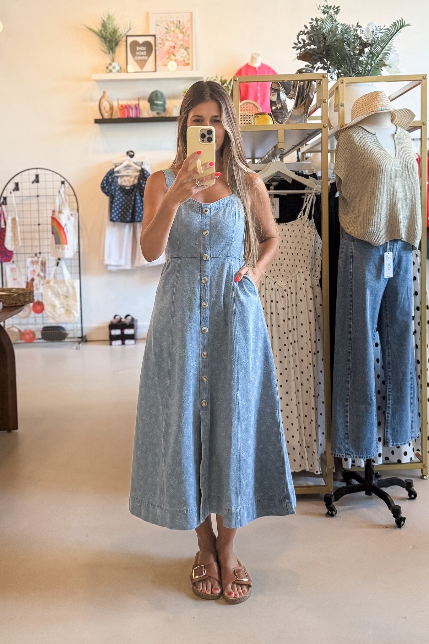 Kimberly Floral Denim Dress