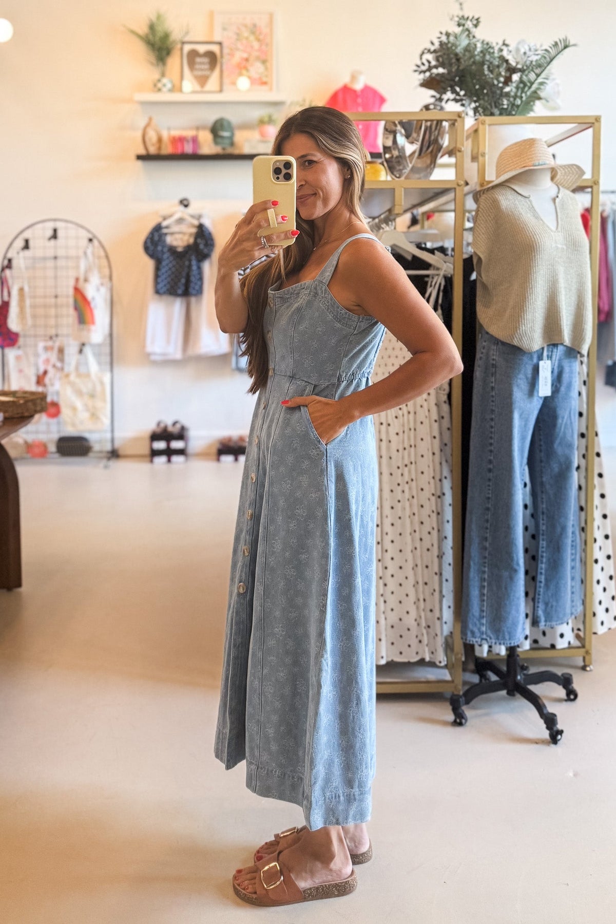 Kimberly Floral Denim Dress