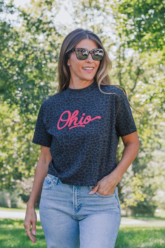 Leopard Script Ohio Tee