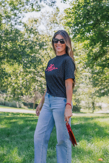 Leopard Script Ohio Tee