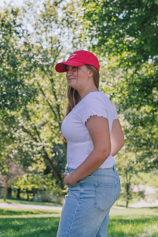 Ohio Ruffle Baby Tee - White