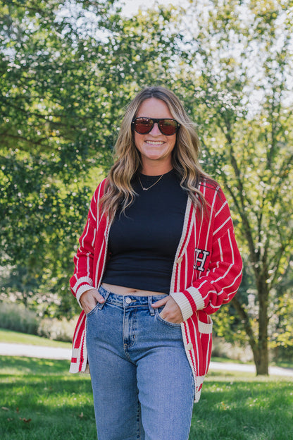 Pinstripe OH Cardigan