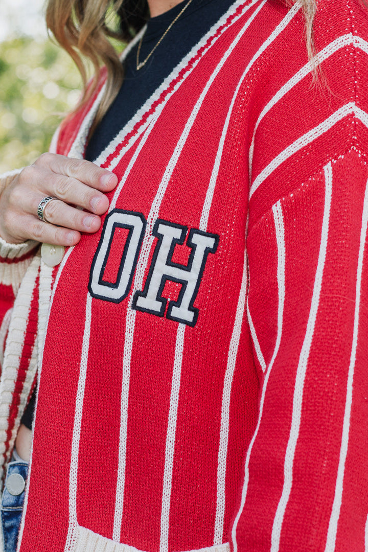 Pinstripe OH Cardigan
