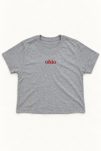 Ohio Embroidered Boxy Tee