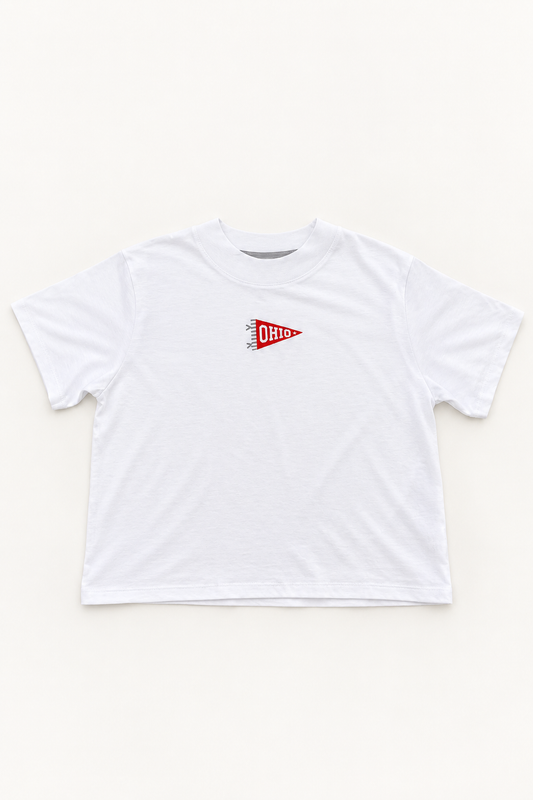 Ohio Pennant White Boxy Tee