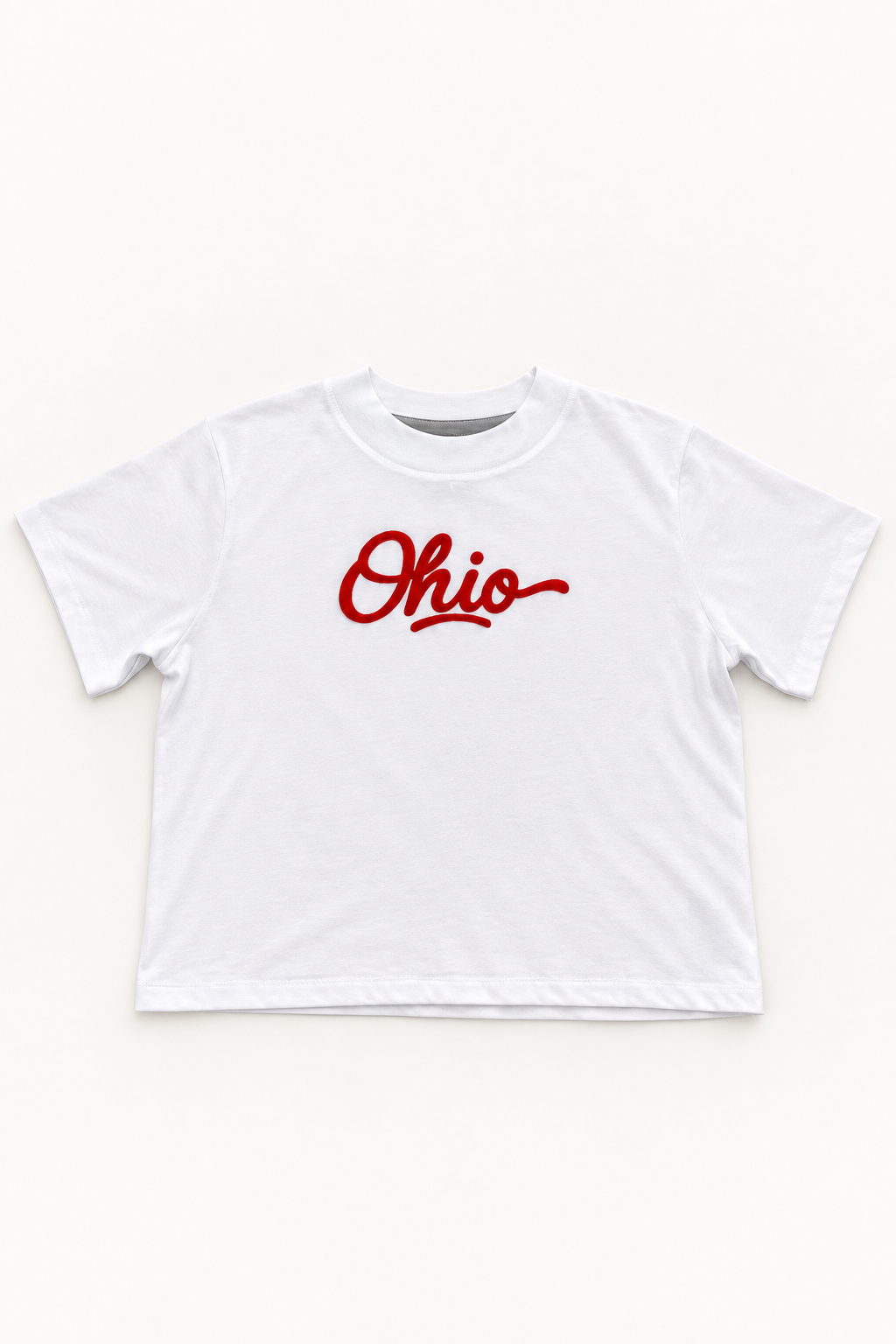 Ohio Script White Boxy Tee