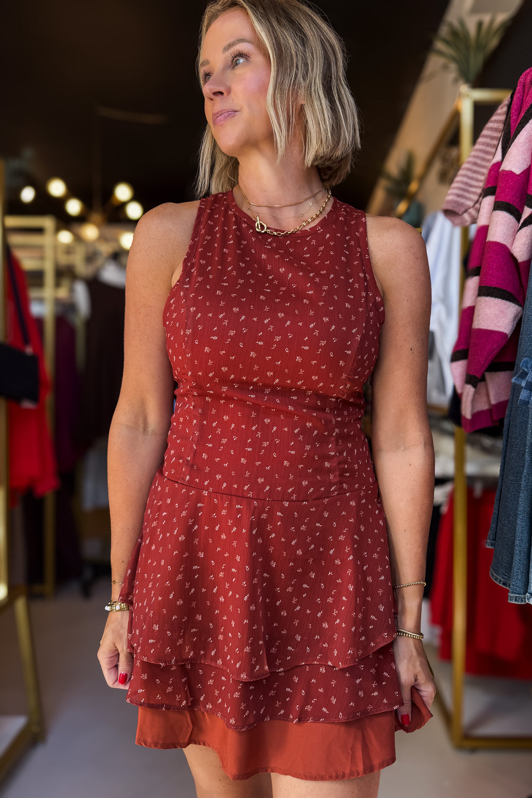 Amber Ruffle Mini Dress