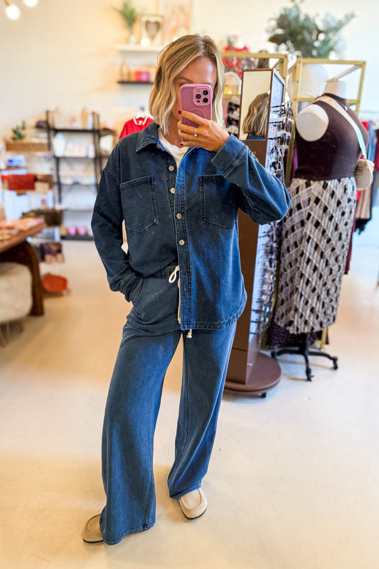 Dark Wash Denim Shacket