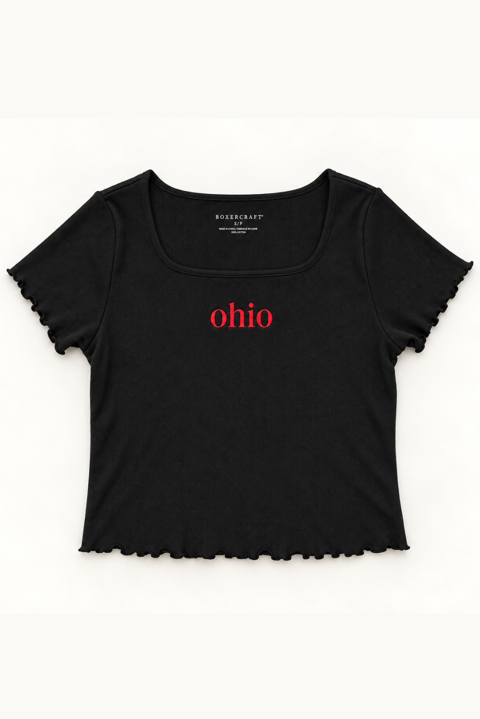 Ohio Ruffle Baby Tee - Black