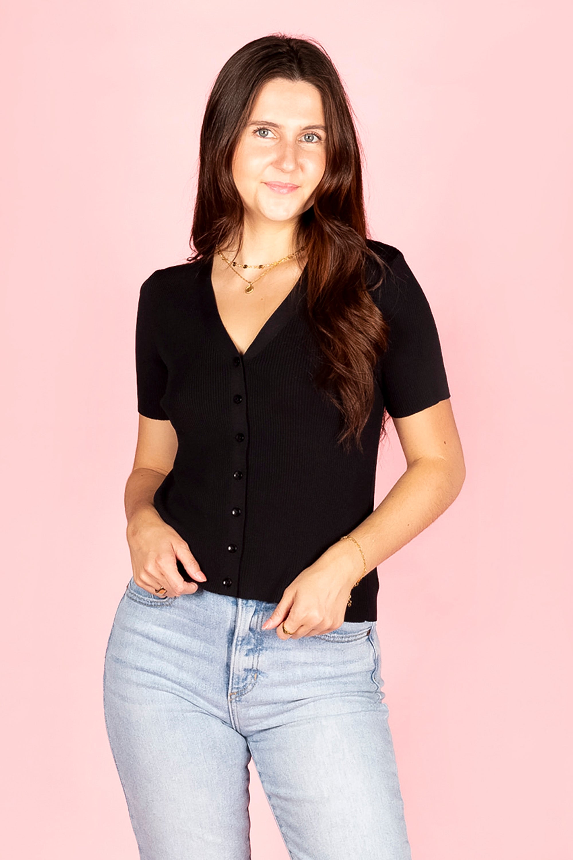 Dori Ribbed Button Down Top - FINAL SALE