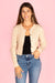 Tan Cropped Cable Knit Cardigan - FINAL SALE