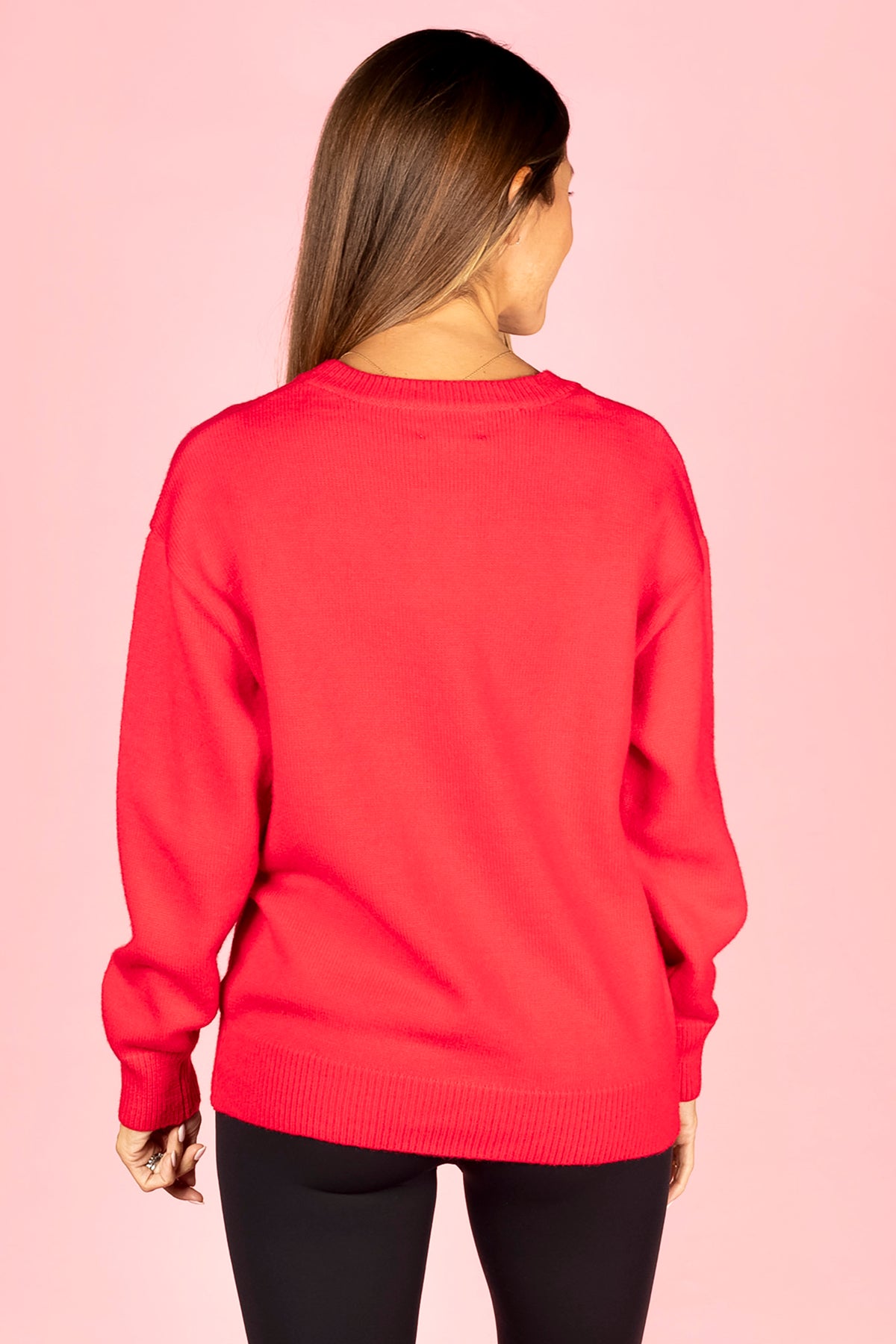 Scarlet Football Embroidered Sweater