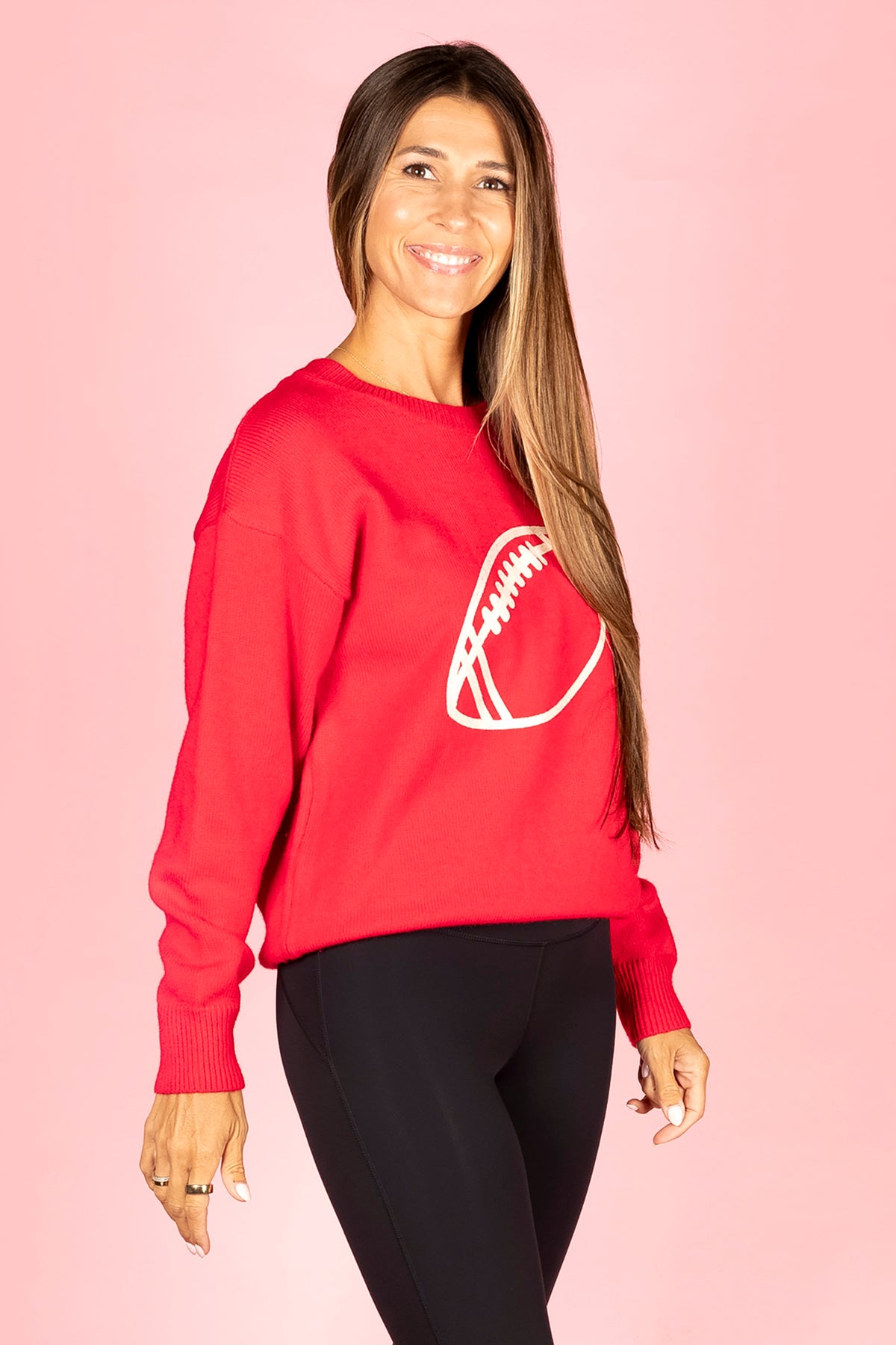 Scarlet Football Embroidered Sweater