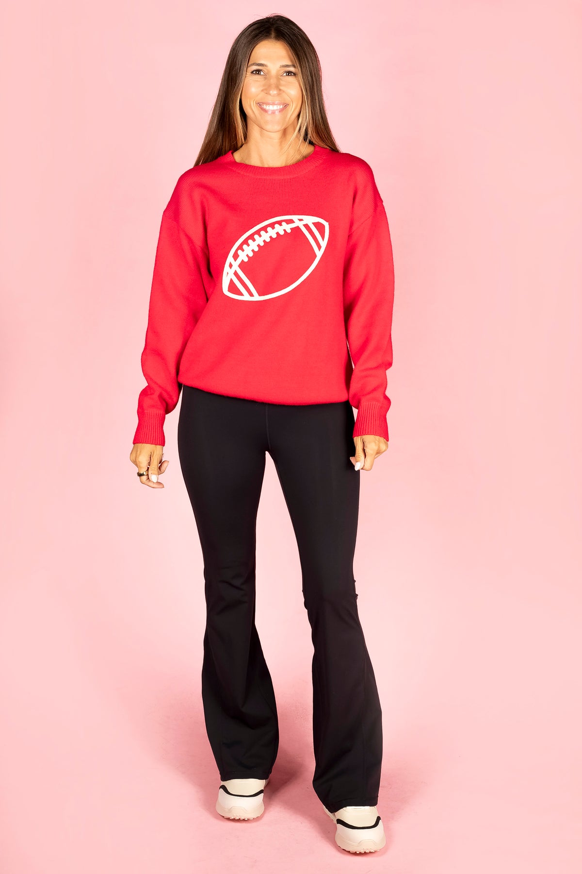 Scarlet Football Embroidered Sweater