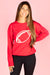 Scarlet Football Embroidered Sweater