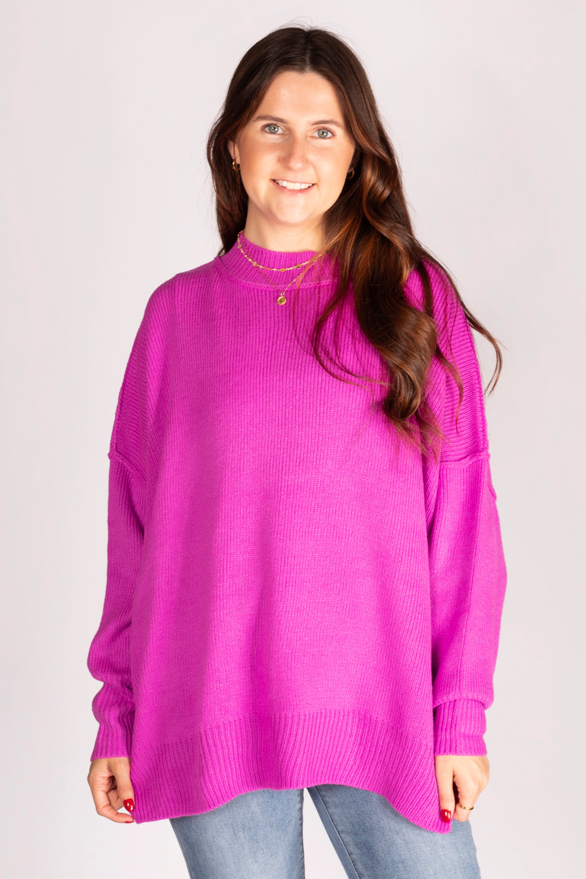 Magenta Oversized Sweater - FINAL SALE