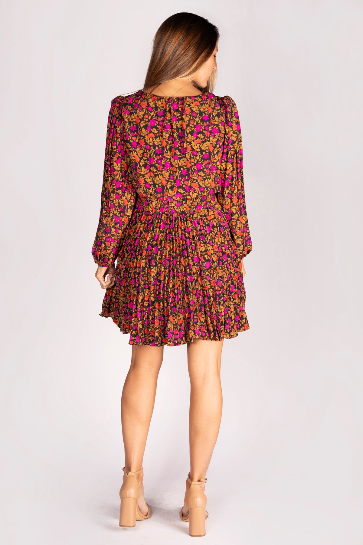 Autumn Floral Ruffle Dress - FINAL SALE