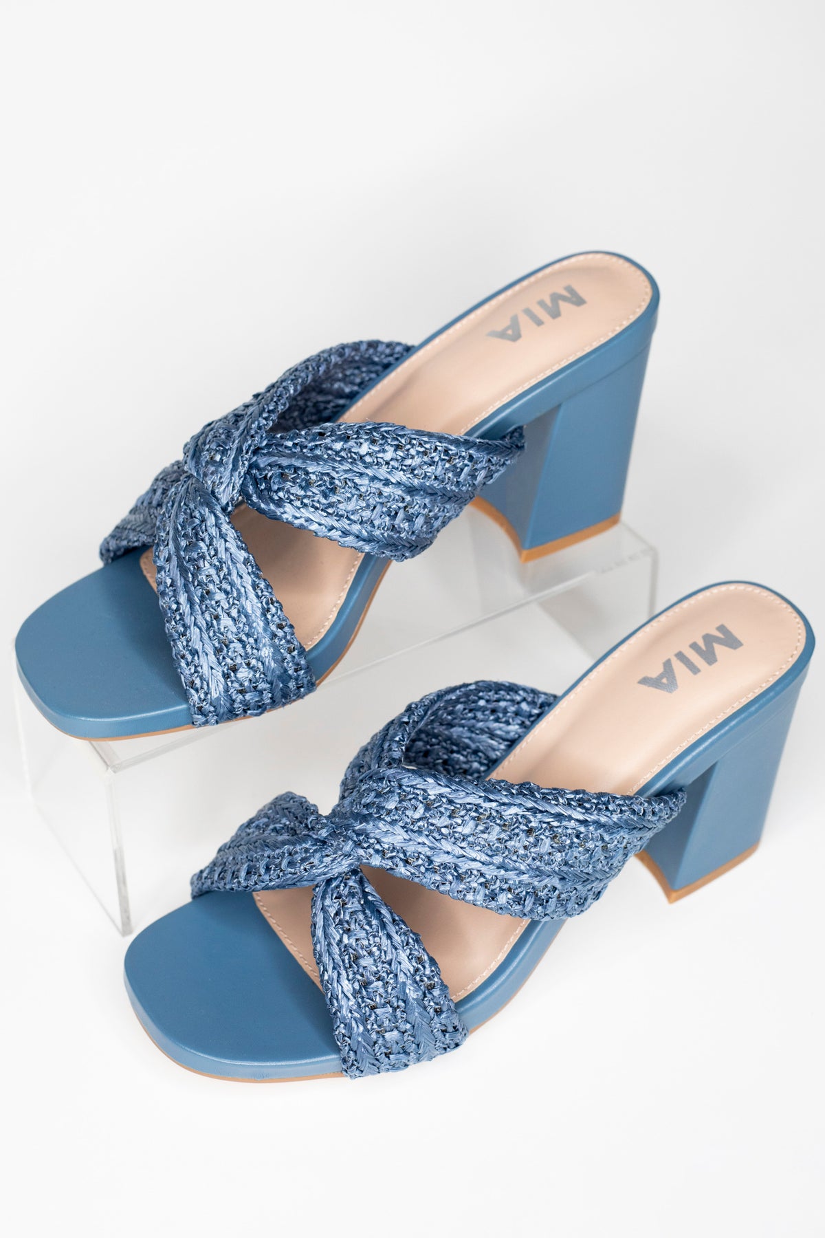 MIA Maxine Blue Raffia Heel - FINAL SALE