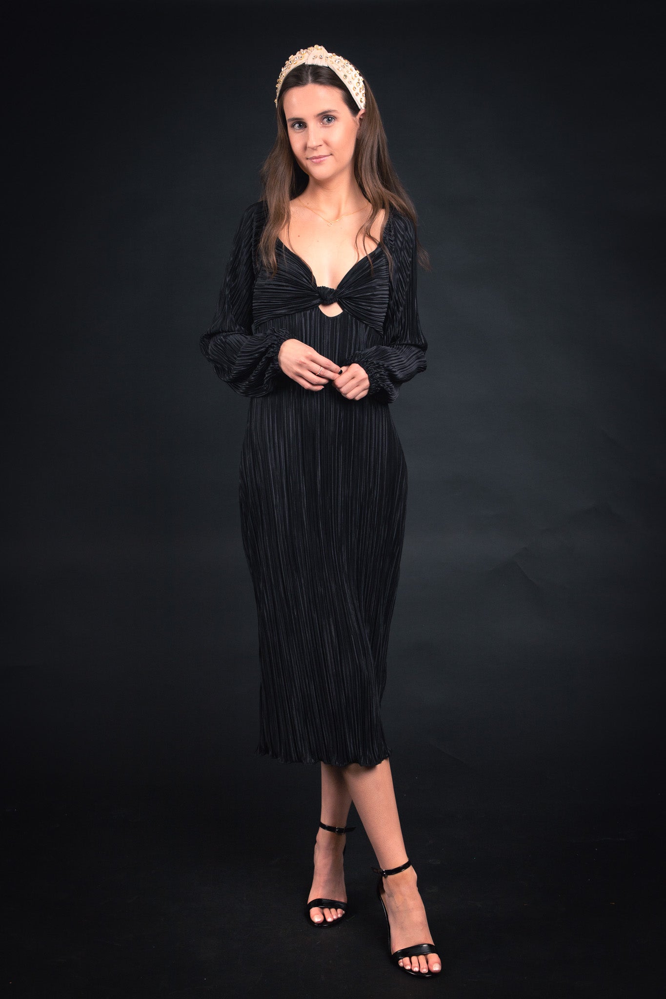Black Cut Out Midi Dress