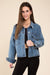 Cropped Washed Denim Jacket